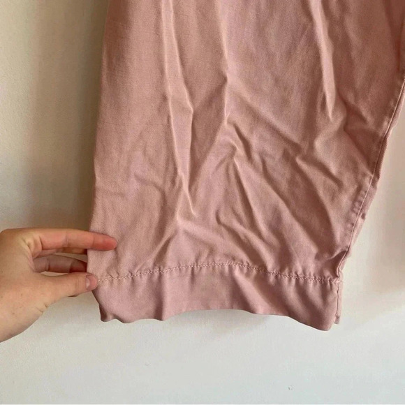Anthropologie Blythe Wide Leg Pants Paper Bag Tie Waist Light Pink Bow 2 - Picture 9 of 15